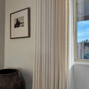Rideaux occultants élégants de style maison moderne avec tissu en lin texturé, décoration intérieure moderne - Product Image 2