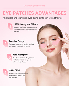 Masque pour les yeux en silicone de qualité alimentaire 100% OEM |   Traitement réutilisable des <span class=keywords><strong>cernes</strong></span> et des ridules |   Patchs sous les yeux avec logo personnalisé - Product Image 3