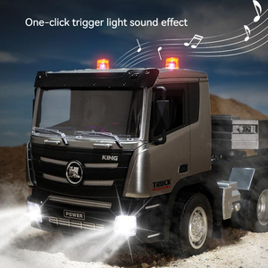 2023 baru 2.4g Remote Control 1:24 Rc Trailer truk traktor Huina 1318 konstruksi Flatbed Rc mobil mainan untuk anak-anak hadiah - Product Image 4