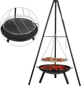 Soporte Giratorio de Acero Inoxidable para Parrilla de Leña, Soporte para Cocinar al Aire Libre, para Acampar - Product Image 1