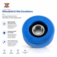 Rouleaux d'accessoires pour escaliers mécaniques compatibles avec les roues de marches d'escaliers mécaniques Mitsubishi et Otis, roues à noyau en aluminium, 70*25*6204, 76*25*6202