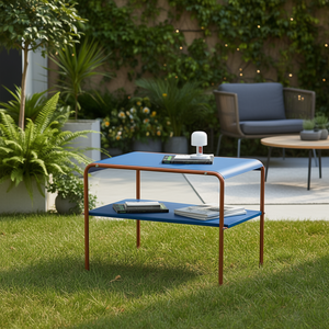 Table d'appoint BANACO Penta 44x52.5x80cm, structure en métal, rangement à deux niveaux, design moderne, meubles de salon - Product Image 3