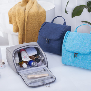 Korea Style <b>Cosmetic</b> <b>Bag</b> <b>Large</b> Capacity Zipper Closure Textile Travel Makeup Organizer With Soft Handle - Product Image 2