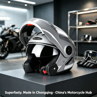 Casque de moto modulaire ABS DOT Flip, intégral, à libération rapide, double visière, pour les trajets en ville, toutes saisons, OEM