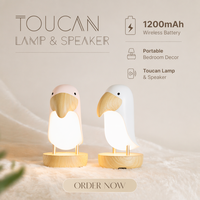 Lampe de chevet LED rechargeable USB en forme d'oiseau - Lampe de table blanche créative pour bureau
