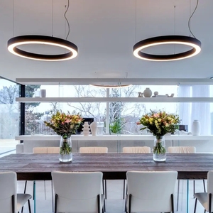 Lámpara Colgante LED Circular de <span class=keywords><strong>3</strong></span> Pies y 40W, Personalizable, Sin Parpadeo, para Oficina u Hotel - Product Image 3