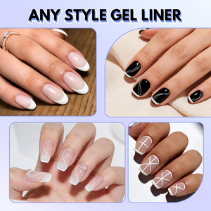 เจลเพ้นท์เล็บ FZANEST สีขาว ไลเนอร์เจลยูวี เจลทาเล็บสีสดใส เจลเพ้นท์เล็บแบบฝรั่งเศส วานิชเรซิ่นแบบลอกออกได้ สะท้อนแสง - Product Image 6