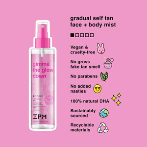 Clear Face Tan Mist <span class=keywords><strong>Gimme</strong></span> The Glow Down Gradual Bronzing Self Tanning Spray Water infundido con Rosewater Vegan Cruelty Free - Product Image 3