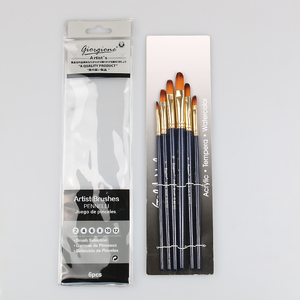 Set di 6 Pennelli Sintetici Giorgione con Ghiera in Alluminio Giallo, Manico in Legno, Setole in Nylon e Custodia in PVC - Product Image 5