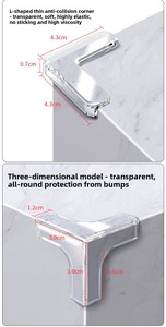 Ensemble d'autocollants de protection <span class=keywords><strong>en</strong></span> <span class=keywords><strong>PVC</strong></span> transparent <span class=keywords><strong>en</strong></span> forme de <span class=keywords><strong>L</strong></span> pour bébé, bureau à domicile, anti-collision, 4 pièces - Product Image 4