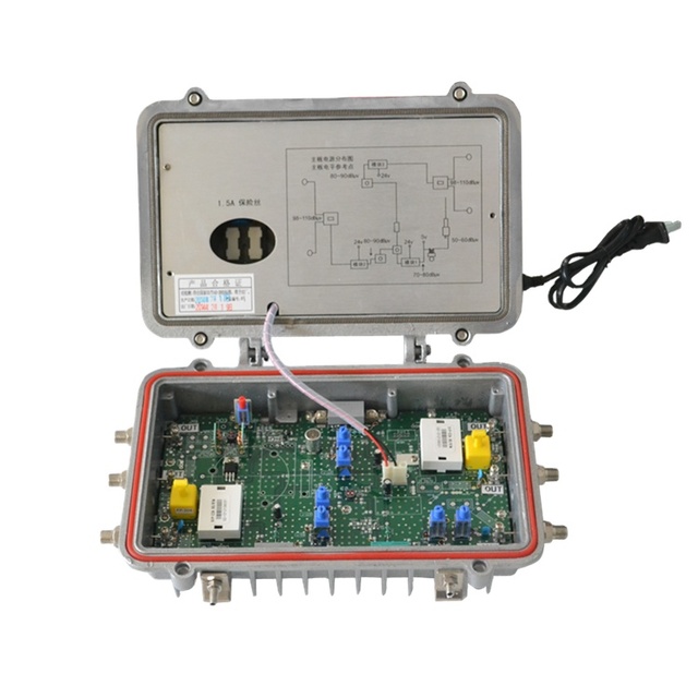 High Quality 4 Outputs Power Consumption Outdoor Line Catv signal Trunk Amplifier