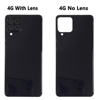 Cache-batterie, panneau arrière en verre pour Samsung Galaxy A22 4G 5G, boîtier arrière avec/sans objectif
