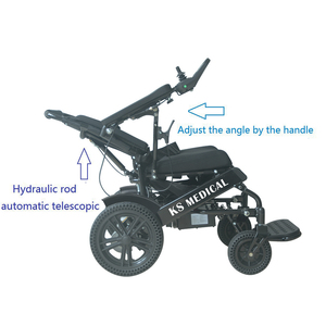 Fauteuil roulant électrique léger motorisé KSM-601L avec joystick, écran LCD, commande vocale, pliable, portable, tout-terrain, structure nid d'abeille - Product Image 2
