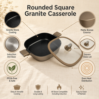 Casserole carrée en fonte antiadhésive de haute qualité au design moderne