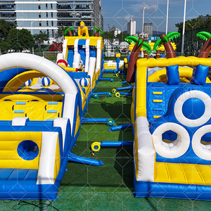 AirFunPro Colorful Two Players Challenge Lona de PVC personalizada Carrera de obstáculos inflable de doble canal ecológica para alquiler - Product Image 4