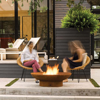 Barbecue en acier corten personnalisé, foyer à bois, brasero, barbecue au charbon de bois pour jardin extérieur, certifié CE, portable