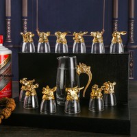Ensemble de verres à vin Zodiac avec impression de logo personnalisable, 12 pièces, design rétro de luxe léger pour usage domestique, vin rouge