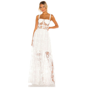 Abiti da sposa da donna estivi personalizzati moda pizzo bianco Sexy <span class=keywords><strong>abito</strong></span> da <span class=keywords><strong>damigella</strong></span> d'onore abiti da ragazza Maxi <span class=keywords><strong>abito</strong></span> da sera - Product Image 5