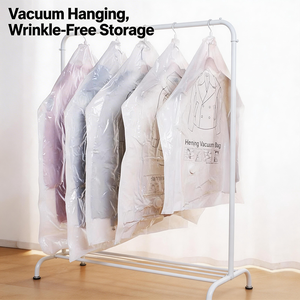 Bolsa de Almacenamiento Colgante <span class=keywords><strong>al</strong></span> Vacío <span class=keywords><strong>para</strong></span> <span class=keywords><strong>Ropa</strong></span> y Chaquetas, Montada en la Pared, Engrosada, Antipolvo, Antirarrugas, Transparente - Product Image 4