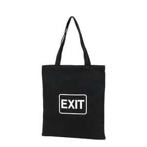 Factory Price Low MOQ Custom Black Tote Bags Canvas With Long Straps