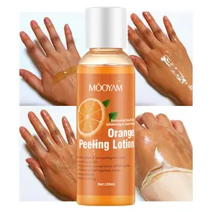 Venda quente Loção peeling de laranja de marca própria creme de cuidados com o corpo creme clareador de pele óleo orgânico para remover pele morta