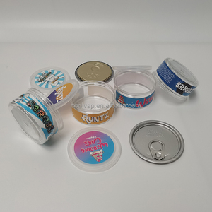 Food Grade PET Bottle Custom Stickers 100ML Clear Plastic Can 3.5 Plastic Jar