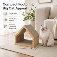 Maison à gratter pour chat en forme de pyramide, lit vertical en bois pour chat, nid de chat en carton ondulé, jouet pour chat d'intérieur