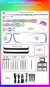 Laser khắc năng động môi trường xung quanh ánh sáng cho Toyota Alphard 40 Series 2024 LHD/rhd điều khiển màn hình chiếu sáng nội thất nâng cấp - Product Image 3
