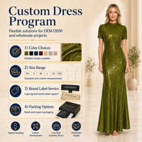 Robe de soirée de luxe en sequins olive pour femme, robe moulante sirène maxi, tenue de soirée formelle