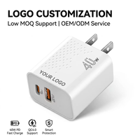 Chargeur rapide pour téléphone 40W PD QC4.0 à double port, adaptateur secteur portable de voyage, prise EU US, contrôle intelligent de la chaleur, charge de deux appareils simultanément