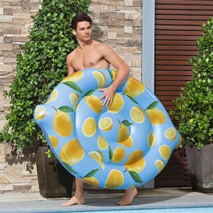 Flotador de piscina inflable Limón, colchón flotante de piscina de verano para adultos juguetes de natación, Isla Flotante de piscina grande - Product Image 5