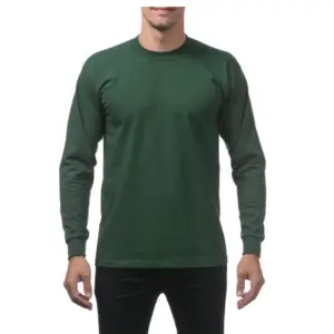 Logo Kustom Pabrik OEM Katun Hitam Lengan Panjang Pakaian Dalam Kasual T Shirt untuk Pria