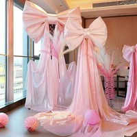 LANJO Décorations de fleurs géantes en velours rose, élégantes et luxueuses, de différentes tailles, pour mariage en plein air, Saint-Valentin