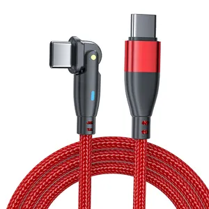 2023 кабель для передачи данных с USB C на C, кабель для зарядки, изогнутый кабель типа c, 60 Вт, 100 Вт, быстрая зарядка, L-образные зарядные кабели