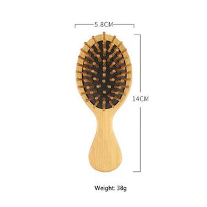 Set de Peine de Dientes Anchos con Mango de Bambú Natural y Cepillo Desenredante con Peine de Cola - Product Image 5