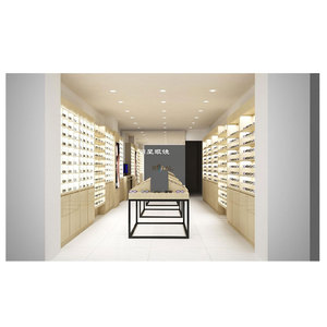 Tùy Chỉnh Quang Học Cửa Hàng Đồ Nội Thất Kính Cửa Hàng Thiết Kế Nội Thất Gỗ Kính Hiển Thị Kệ Kính Đứng Hiển Thị Tủ - Product Image 1