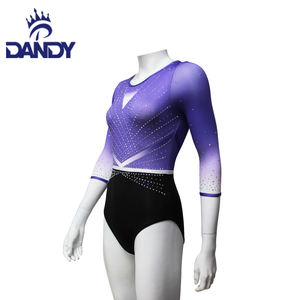 Body personnalisé <span class=keywords><strong>violet</strong></span> femmes Performance <span class=keywords><strong>Gym</strong></span> <span class=keywords><strong>justaucorps</strong></span> pour la danse gymnastique Ballet Fitness serré - Product Image 4