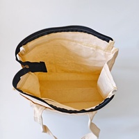 Sacs fourre-tout en toile de coton recyclé personnalisés avec fermeture éclair, motif dessin animé, couleur et logo sur mesure, pour les courses