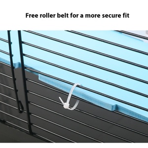 Il legno con motivo solido da 47 pezzi fornisce accessori di base per la modifica della gabbia per il criceto a doppio strato Villa per animali domestici mobili - Product Image 4