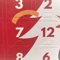 Boîte de calendrier de l'Avent en chocolat personnalisée, vide, 12 compartiments, pour compte à rebours de Noël, cadeau écologique, finition mate, UV, vente en gros