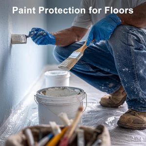 Painter Plastic Drop Cloth 9x12ft Waterproof Disposable <b>Tarp</b> for Painting Furniture Cover - Product Image 2