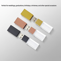 Memoria USB Personalizada con Luz LED, Pendrive de Alta Velocidad 2.0, Caja USB para Fotografía y Bodas