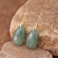 Boucles d'oreilles pendantes en pierre naturelle Amazonite et Améthyste, forme goutte, avec crochet doré, pour femme, style bohème, bijoux fins, vente en gros