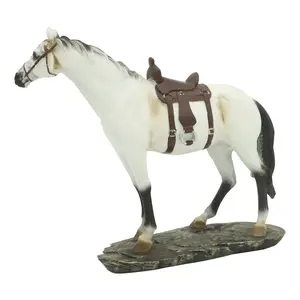 Patung Polyresin kustom patung kuda hewan rak buku kantor rak buku ornamen suvenir kerajinan resin patung kuda