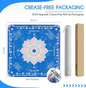 Tapis de <span class=keywords><strong>Mahjong</strong></span> Premium Bleu Roulé avec Sac de Transport, Surface Multi-Jeu pour Cartes de Poker et Jeux de Société, Conception Anti-Plis - Product Image 5