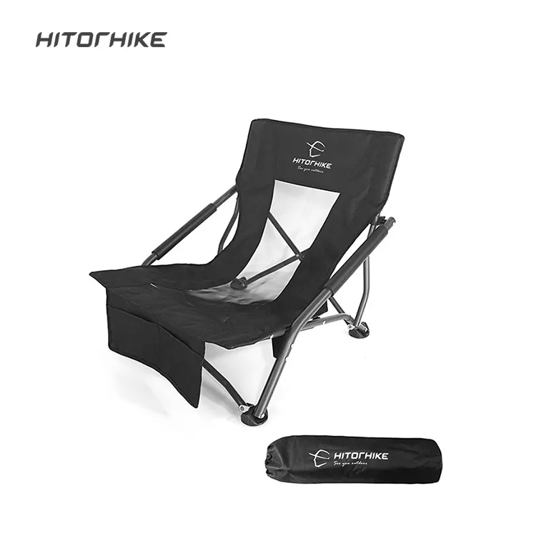 Hitorhike เก้าอี้พับได้สำหรับตั้งแคมป์,เก้าอี้ชายหาดหรูเก้าอี้ชายหาดปรับนอนได้เก้าอี้เตี้ยขนาดกะทัดรัดและแข็งแรง