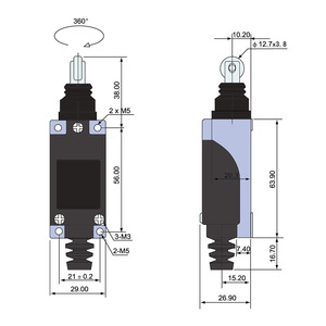 Interruptor de Límite Eléctrico Microinterruptor CNTD Changde TZ-8122 10A Máx. Rueda de Acero Inoxidable Impermeable para Uso Industrial - Product Image 4