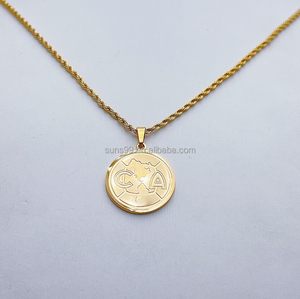 Collar con Colgante del FC <span class=keywords><strong>Barcelona</strong></span> con Opción de Grabado, Acero Inoxidable, Collar de Fútbol, Joyería Deportiva - Product Image 2