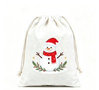 Sac cadeau de Noël surdimensionné avec cordon de serrage, sac du Père Noël en toile DIY, écologique, réutilisable, pour rangement et décoration intérieure, imprimable