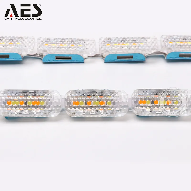 Yüksek Güç Esnek Kristal Akan LED DRL Gün Işığı LED Gündüz farı Işık Dönüş Beyaz/Sarı DC 12 V